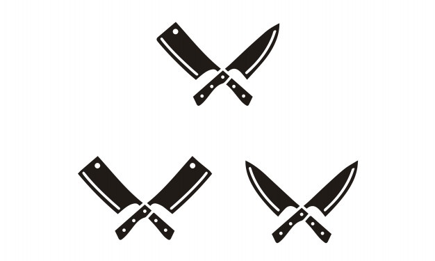 626x375 Knife And Cleaver Symbol Vector Premium Download