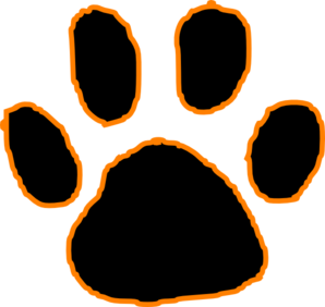 298x282 Tiger Paw Pictures Black Tiger Paw Print With Orange Outline