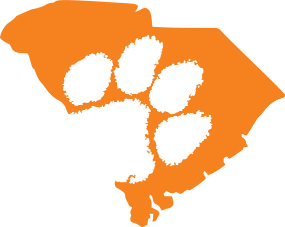 570x453 Clemson Tiger Paw Stencil Group With Items