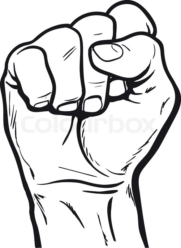 585x800 Clenched Fist Hand Clenched Fist Stock Vector Colourbox
