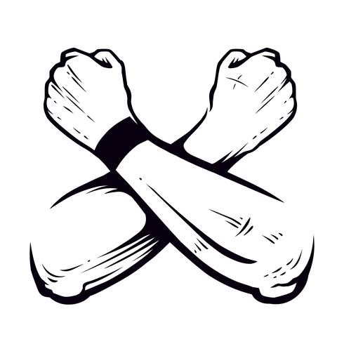 490x490 Crossed Hands Clenched Fists Vector