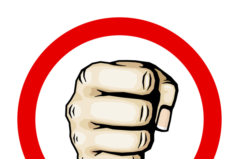 800x533 Punching Hand With Clenched Fist Vector Illustration