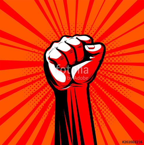 498x500 Raised Hand With Clenched Fist Vector Illustration Stock Image