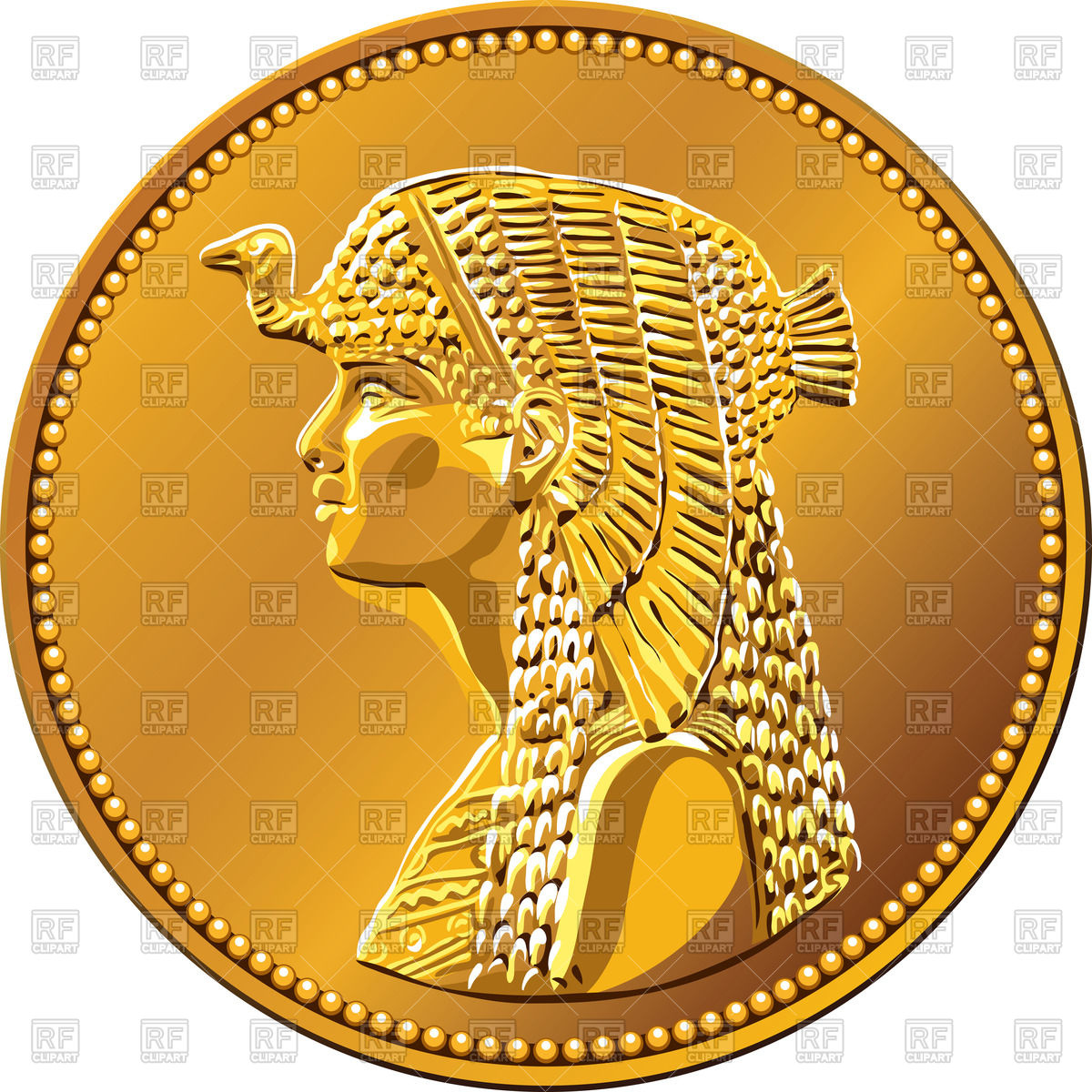 1200x1200 Coin Of Fifty Piastres With Portrait Of Cleopatra Vector Image