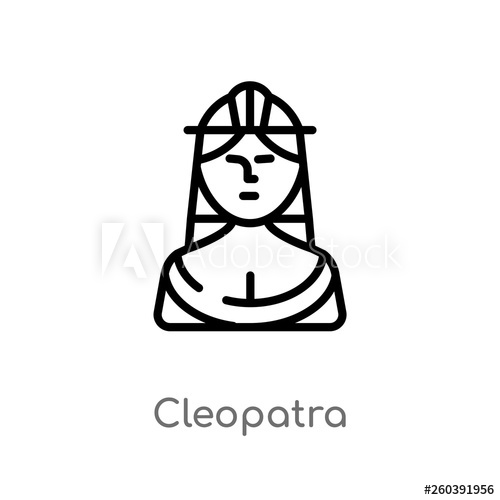 500x500 Outline Cleopatra Vector Icon Isolated Black Simple Line Element