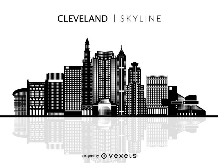 Cleveland Skyline Silhouette Vector at Vectorified.com | Collection of ...