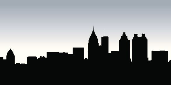 Vector Skyline Silhouette Of The City Of Atlanta, Georgia, Usa 585x293 Vector Skyline Silhouette Of The City Of Atlanta, Georgia, Usa