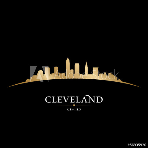 Cleveland Ohio City Skyline Silhouette Black Background 500x500 Cleveland Ohio City Skyline Silhouette Black Background