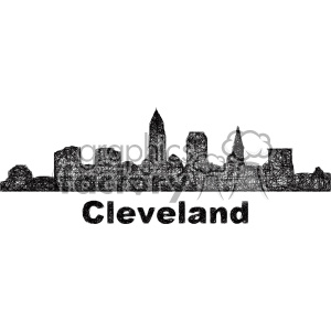 300x300 Black And White City Skyline Vector Clipart Usa Cleveland