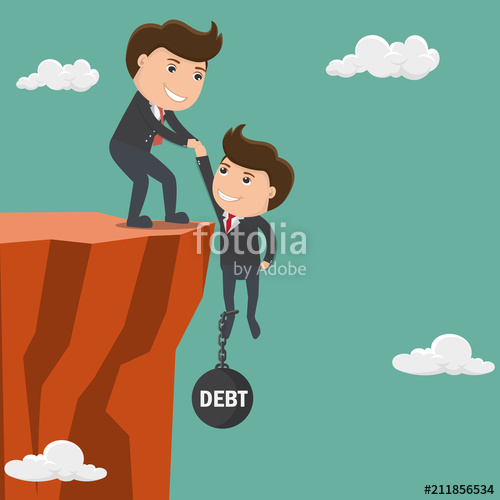 500x500 Businessman Helping His Friend Pull Up On The Cliff Vector