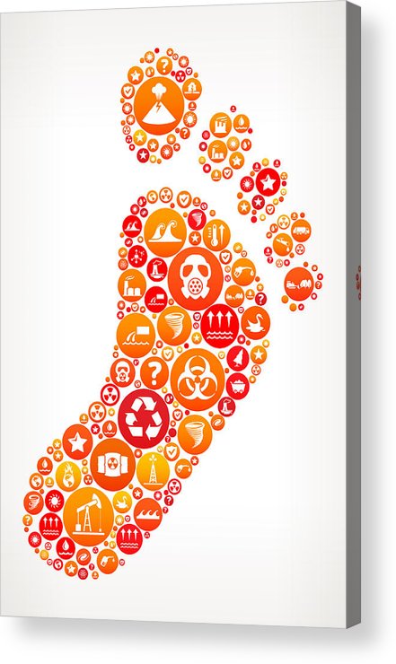 441x740 Footprint Climate Change Vector Icon Pattern Acrylic Print