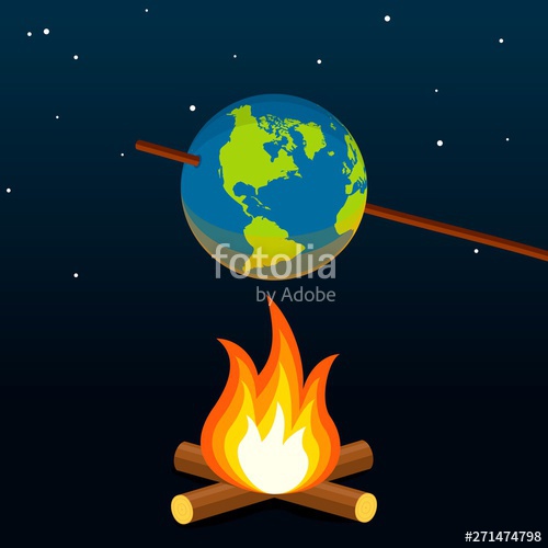 500x500 Global Warming Concept Planet Earth Bonfire Climate Change