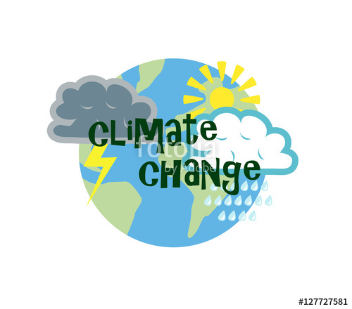 500x440 Vector Image Of The Globe With Weather Symbols And Climate Change