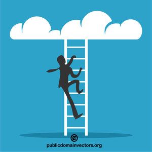 300x300 Businessman Climbing The Ladder Vector Image