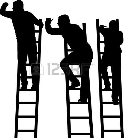 404x450 Man Climbing A Ladder Clipart