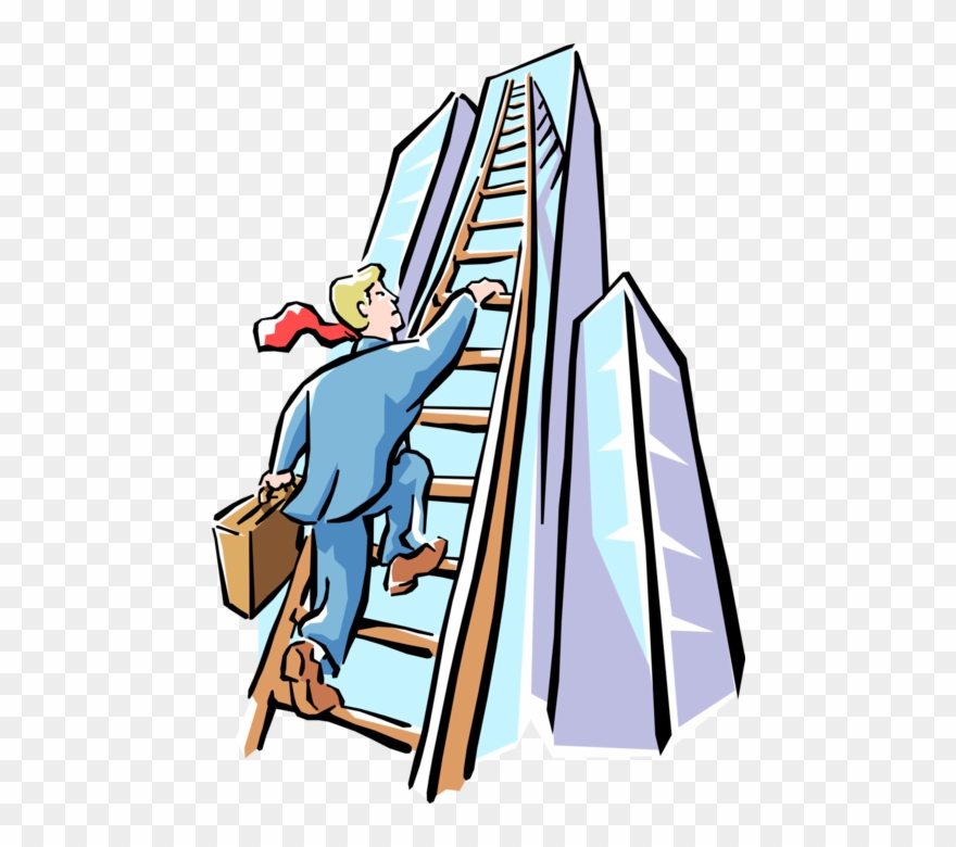 880x780 Vector Illustration Of Businessman Climbing Ladder