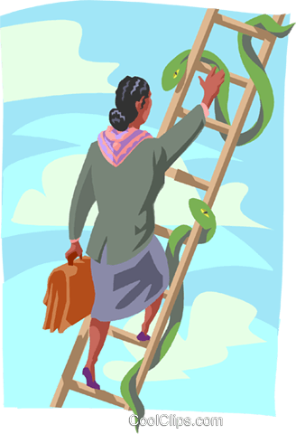 328x480 Women Climbing Ladder With Snakes Royalty Free Vector Clip Art