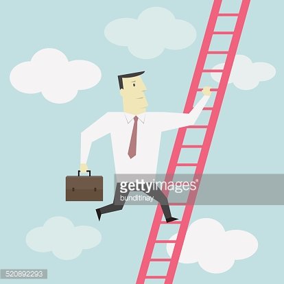 414x414 Businessman Climbs Up The Ladder Vector Premium Clipart