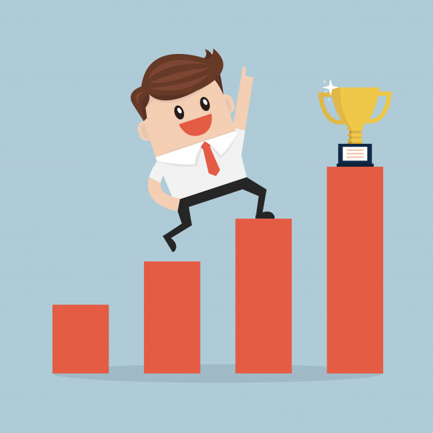 626x626 Businessman Climbing Ladder To Success Vector Premium Download