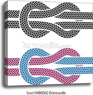382x390 Vector Climbing Rope Knot Symbols, Canvas Print Barewalls