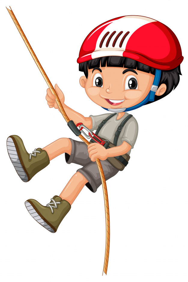 626x940 A Boy On Climbing Rope Vector Premium Download