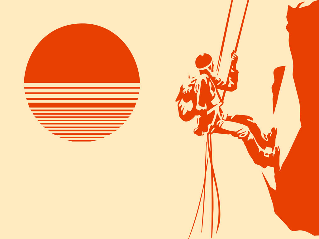 1024x765 Mountain Climber Silhouette Vector Art Graphics
