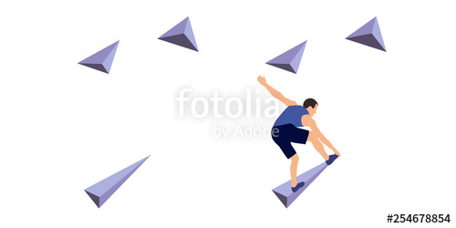 500x250 Man Climbs On A Climbing Wall In A Climbing Gym Isolated