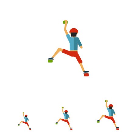 450x450 Multicolored Vector Icon Of Alpinist On Climbing Wall Royalty