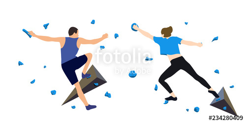 500x250 Climbers On A Climbing Wall Stock Image And Royalty Free Vector
