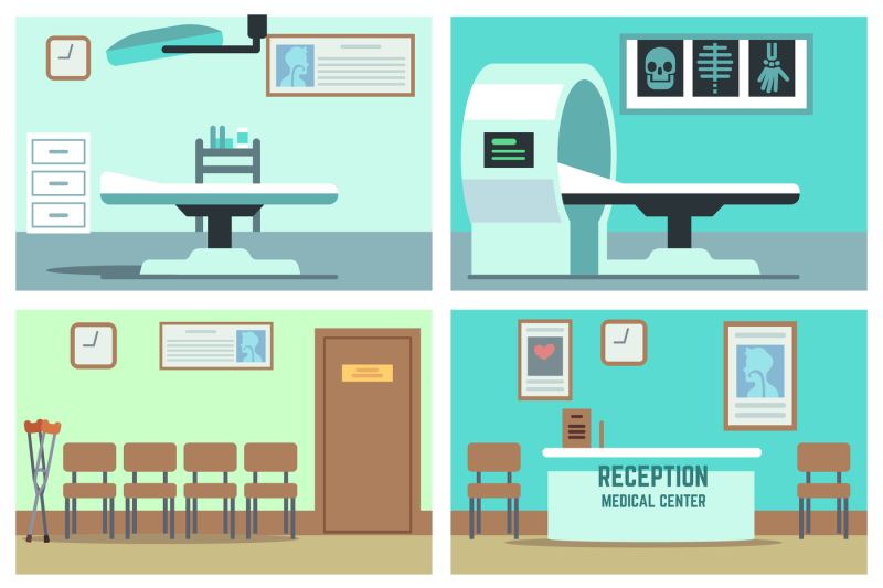 800x533 Empty Hospital, Doctor Office, Surgery Room, Clinic Vector