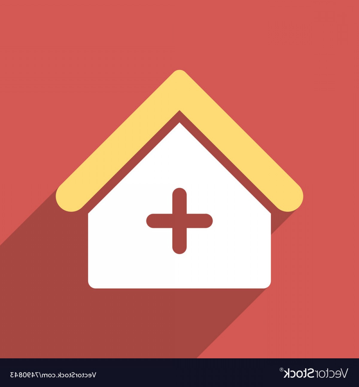 1200x1296 Clinic Flat Square Icon With Long Shadow Vector Geekchicpro