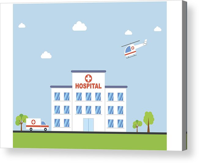 651x534 Hospital Building With Ambulance And Helicopter Flat Design