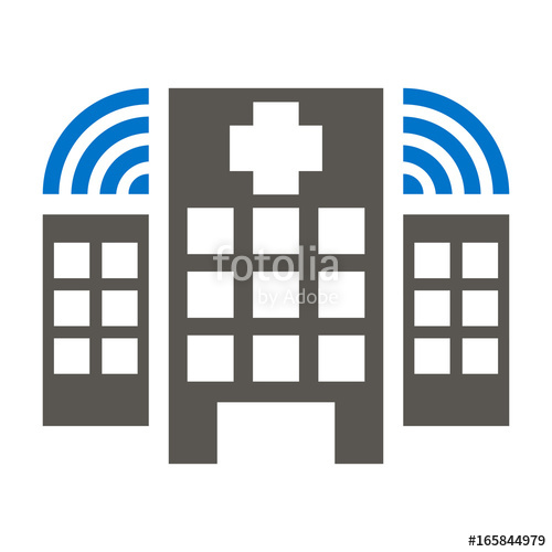 500x500 Medical Innovative Clinic Vector Icon Smart Hospital Wifi