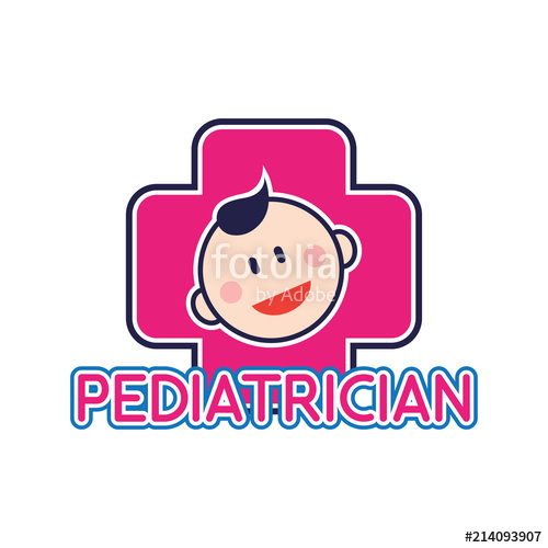 500x500 Pediatrician Logo For Doctor Or Clinic, Vector Illustration Stock