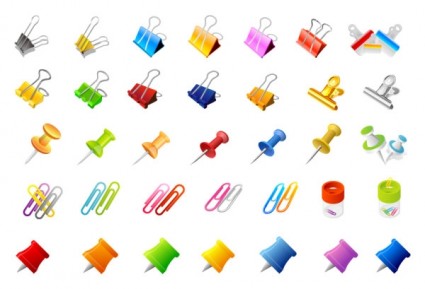 425x289 Office Supplies And The Pins Of The Clip Vector Vector Misc Free