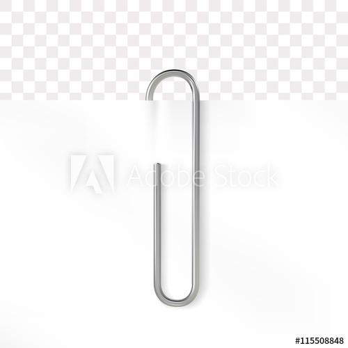 500x500 Realistic Paper Clip Metallic Fastener On Transparent Background