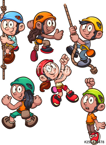 368x500 Cartoon Rock Climbing Kids Clip Art Vector Illustration