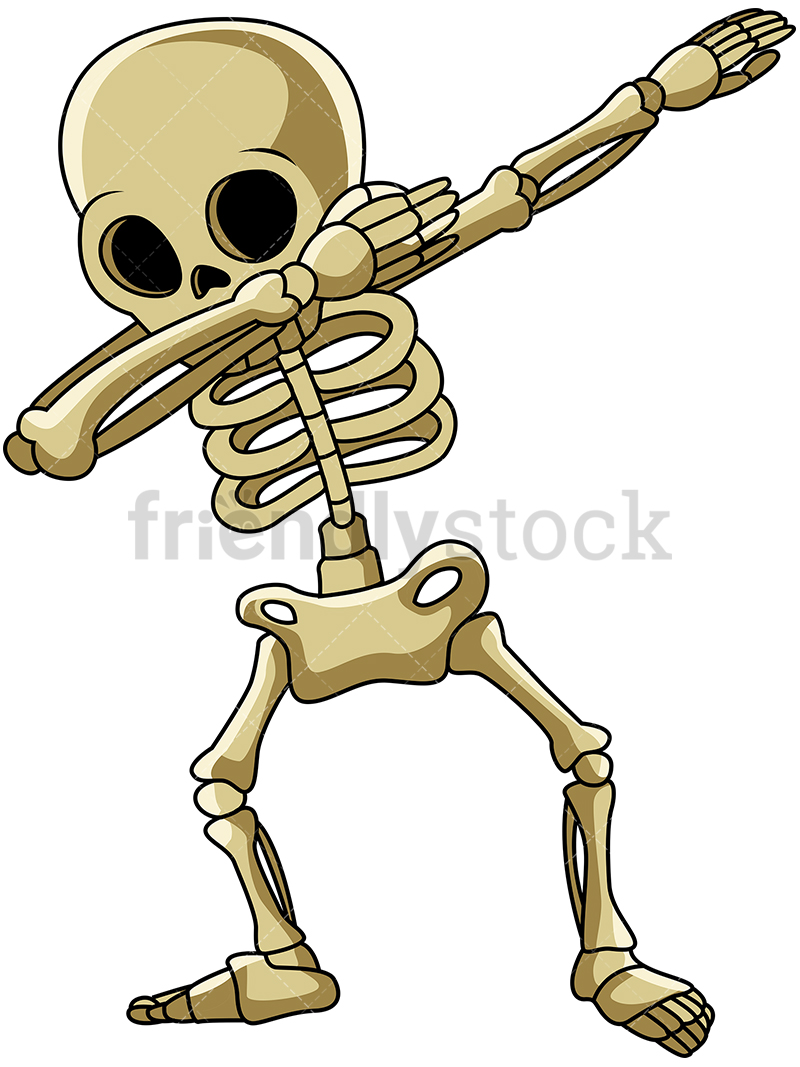 800x1067 Dabbing Skeleton Cartoon Clipart Vector
