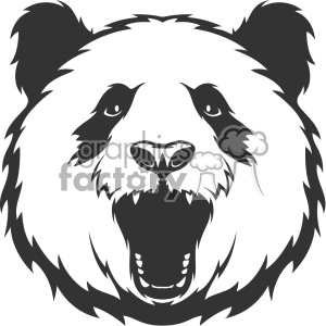 300x300 Panda Head Roaring Vector Art Clipart Royalty Free Gif, Png