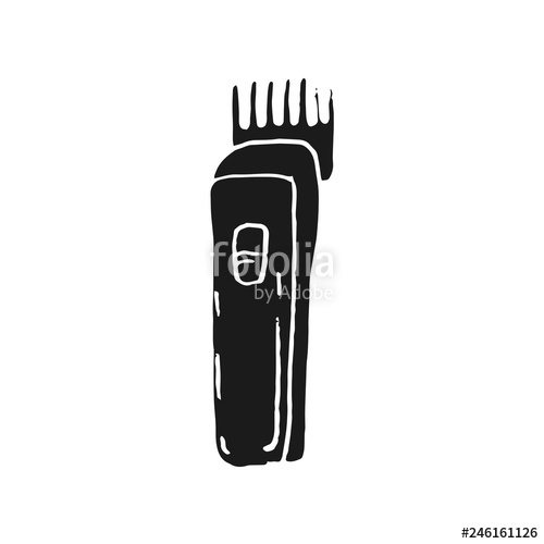 500x500 Hair Clipper Vector Doodle Sketch Isolated On White Background