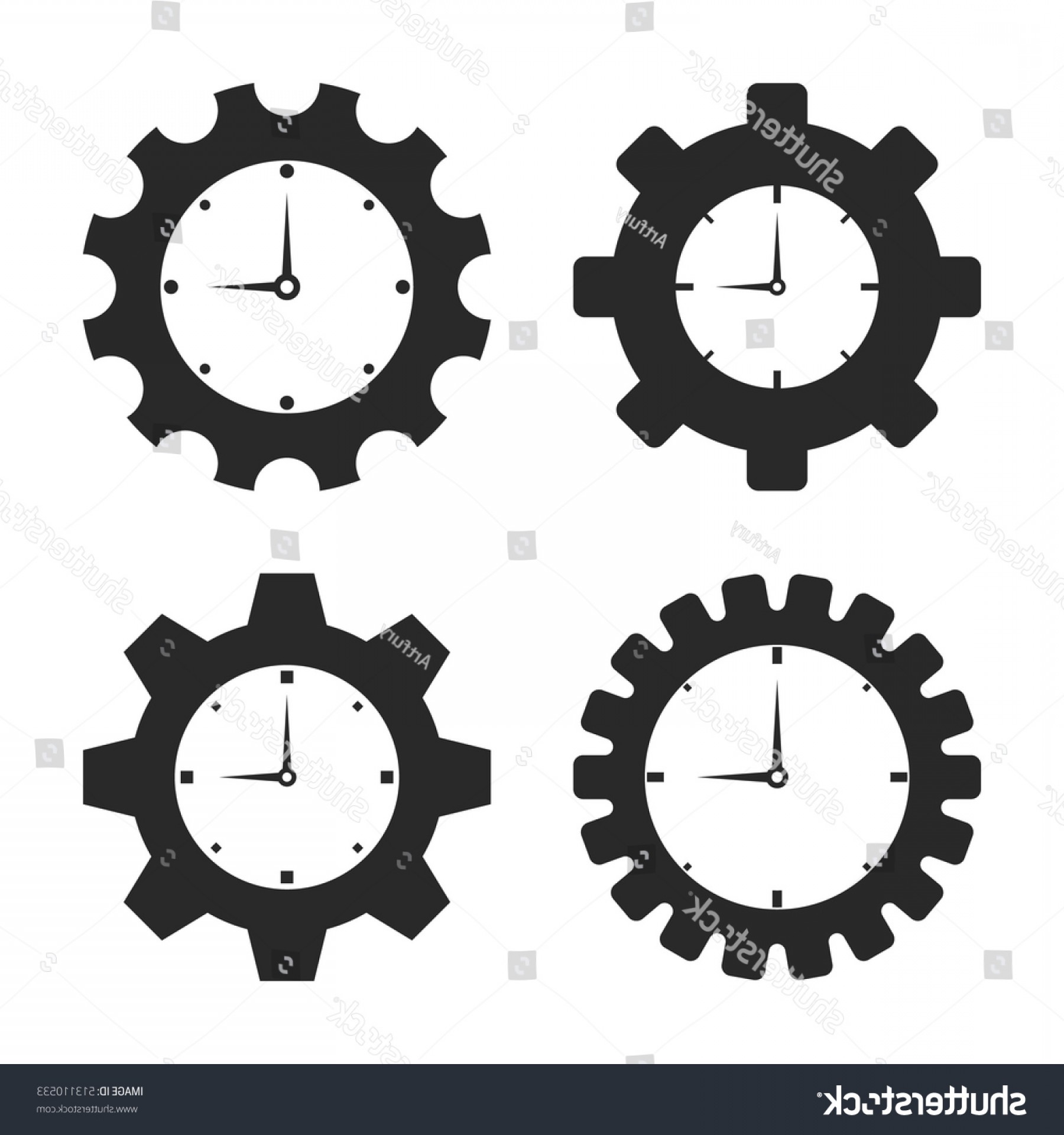 1800x1920 Gears Clock Icons Vector Illustration Soidergi