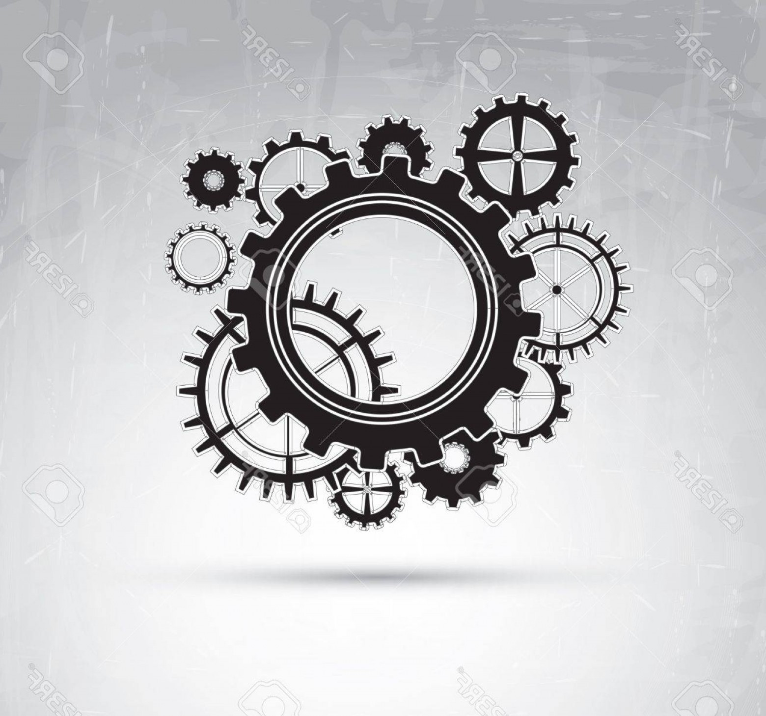 1560x1459 Photoblack Gear Over Vintage Background Vector Illustration Soidergi