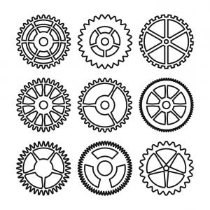 300x300 Clock Gears Outline Icons Set Clock Or Vector Soidergi
