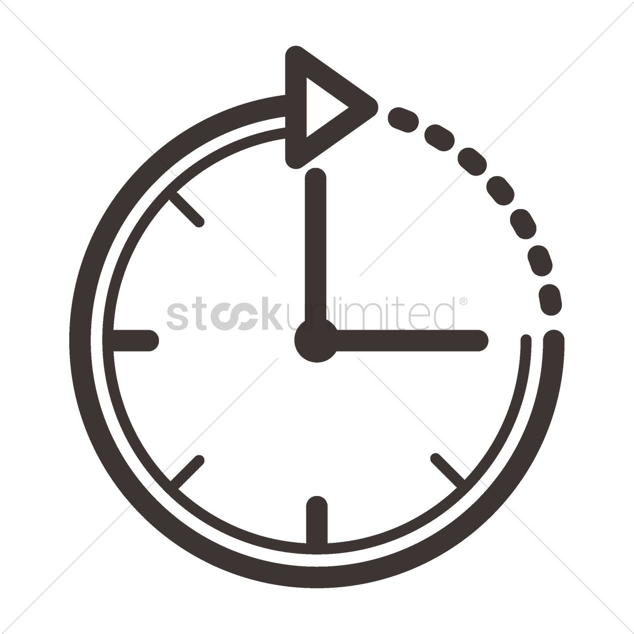1300x1300 Clockwise Clock Vector Image
