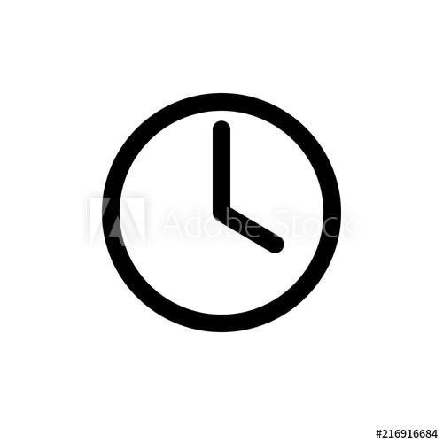 500x500 Clock Icon, Clock Symbol, Clock Logo, App, Ui Flat Vector