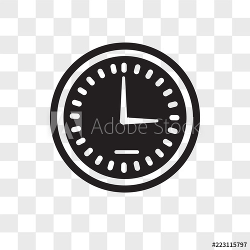 500x500 Clock Vector Icon Isolated On Transparent Background, Clock Logo