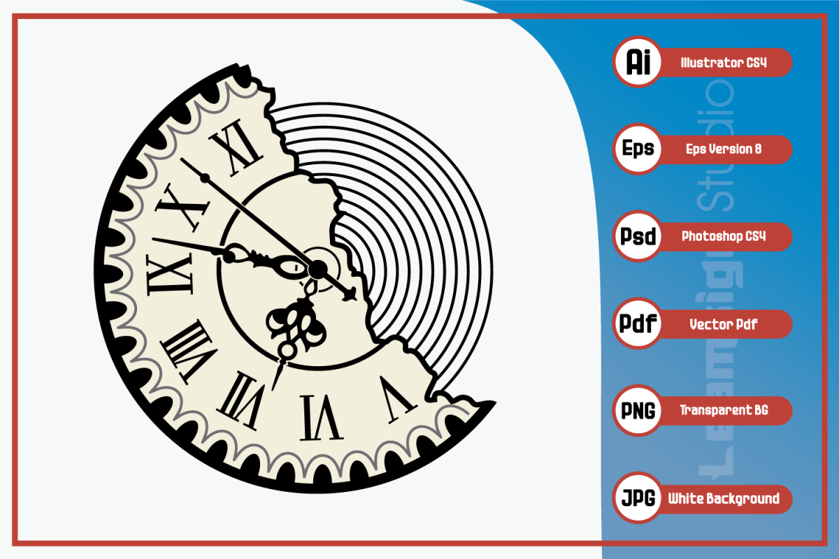 1200x800 Retro Clock Design Logo