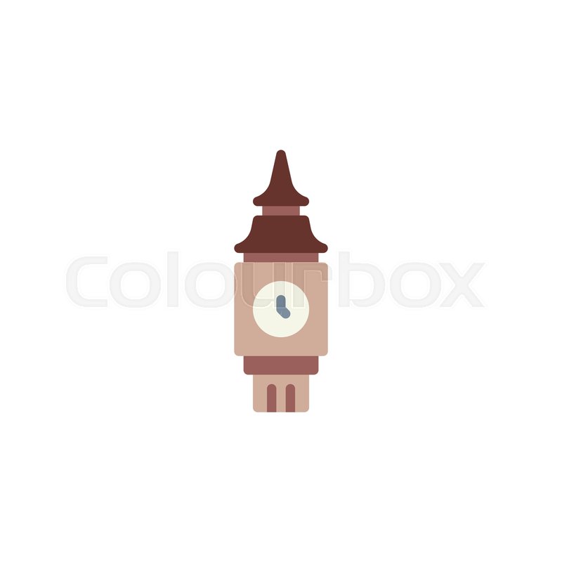 800x800 Clock Tower Flat Icon, Vector Sign, Stock Vector Colourbox