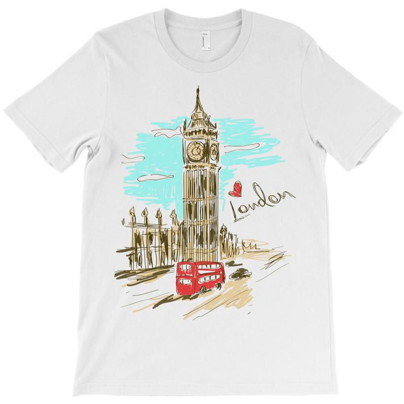 800x800 Custom Big Ben Paris Clock Tower Vector Painted London T Shirt