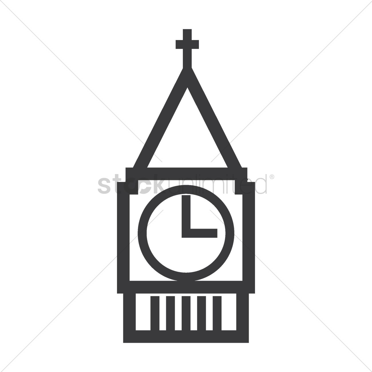 1300x1300 Big Ben Clock Tower Vector Image